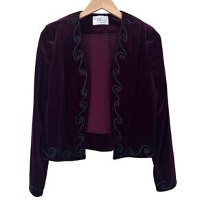 Vintage Choice by Butte Maroon Velvet Blazer Sz S